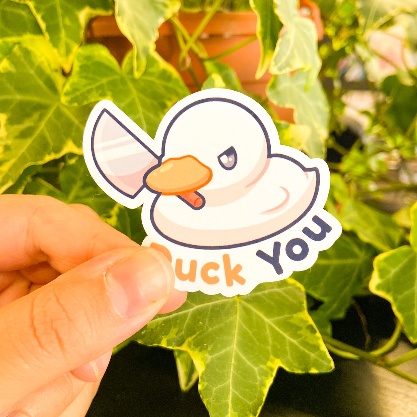 Duck you sticker