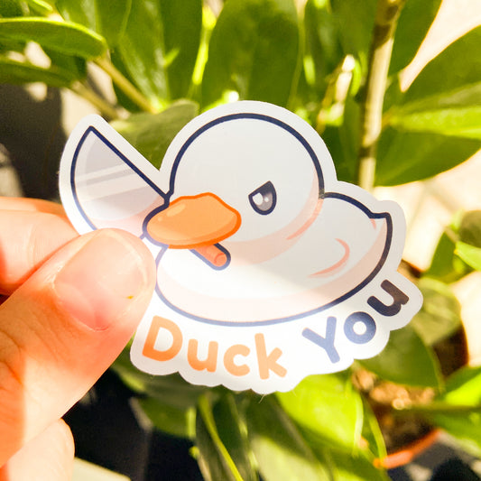 Duck you sticker