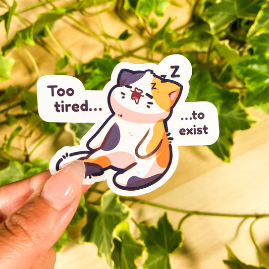 Tired cat sticker