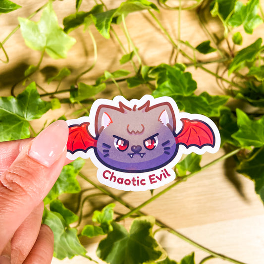 Chaotic evil cat sticker